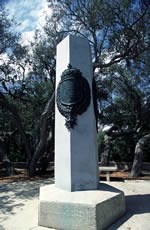 Ribault Column as it stands today near Fort Caroline atop St. Johns Bluff.