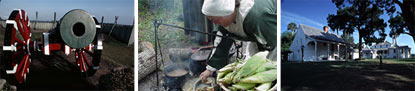 Banner image of Fort Caroline and Kingsley Plantation, including a photograph of a 16th century reenactor cooking. Banner image of Fort Caroline and Kingsley Plantation, including a photograph of a 16th century reenactor cooking.