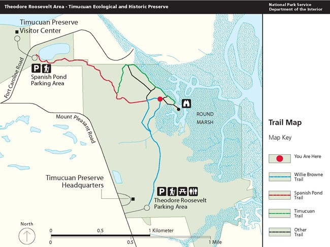 a map of the Theodore Roosevelt trails