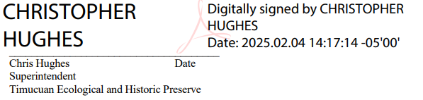 The digital signature of superintendent Chris Hughes