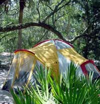 Tent camping at Talbot Islands State Park