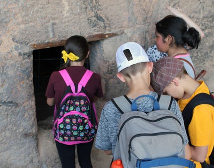 Students exploring the Lower Cliff Dwelling Students exploring the Lower Cliff Dwelling