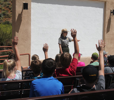 Students attending a ranger-led program. Students attending a ranger-led program.
