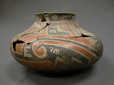 Polychrome pottery (Red, black, and white)