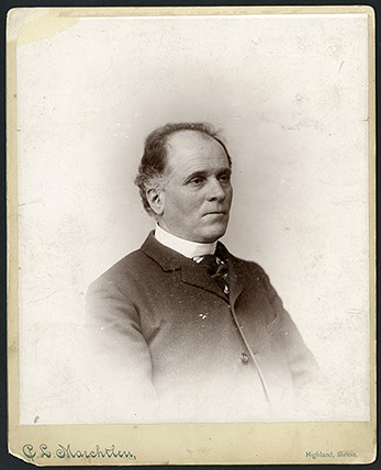 Photograph of Adolph Bandelier in black and white.