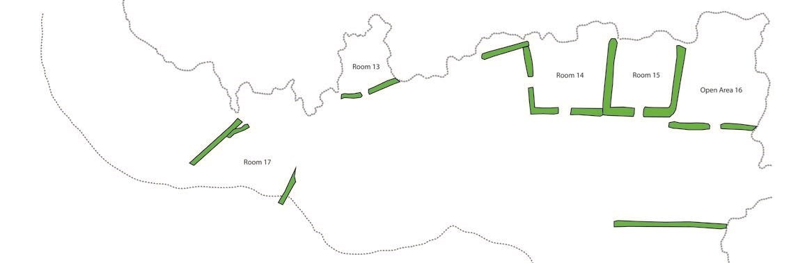 Map of Lower Cliff Dwelling showing stage 1 construction.