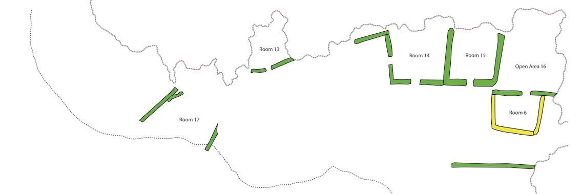 Map of Lower Cliff Dwelling during stage 2 of construction.