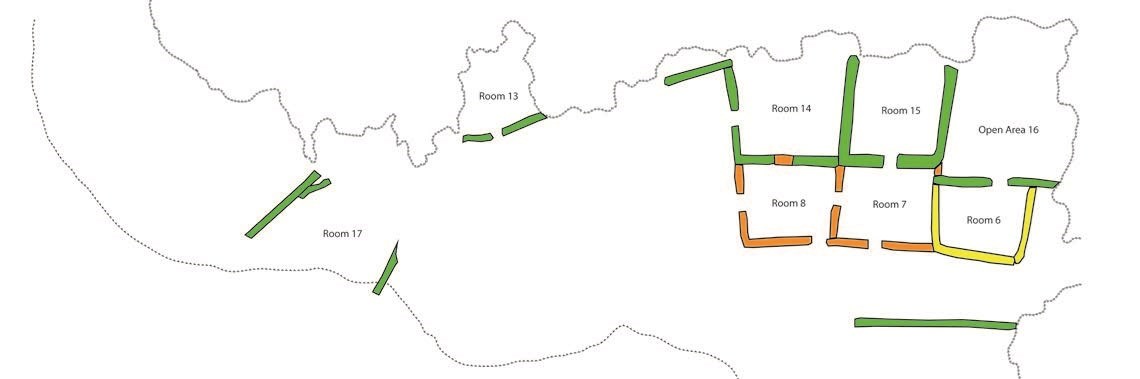 Map of Lower Cliff Dwelling during stage three of construction.