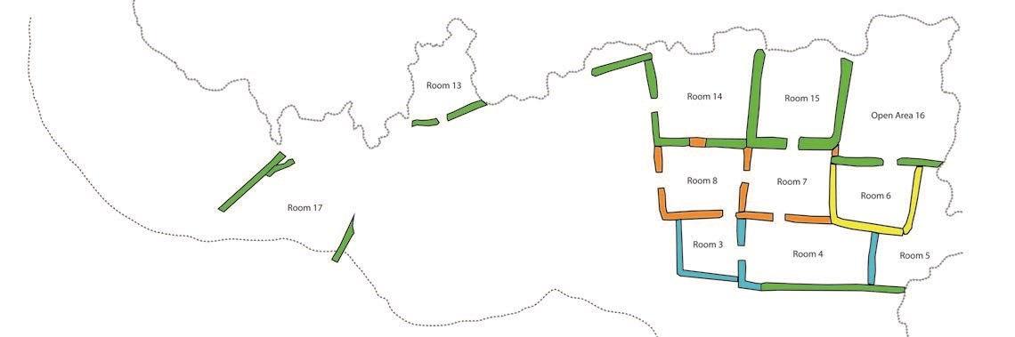 Map of Lower Cliff Dwelling during fourth stage of construction.