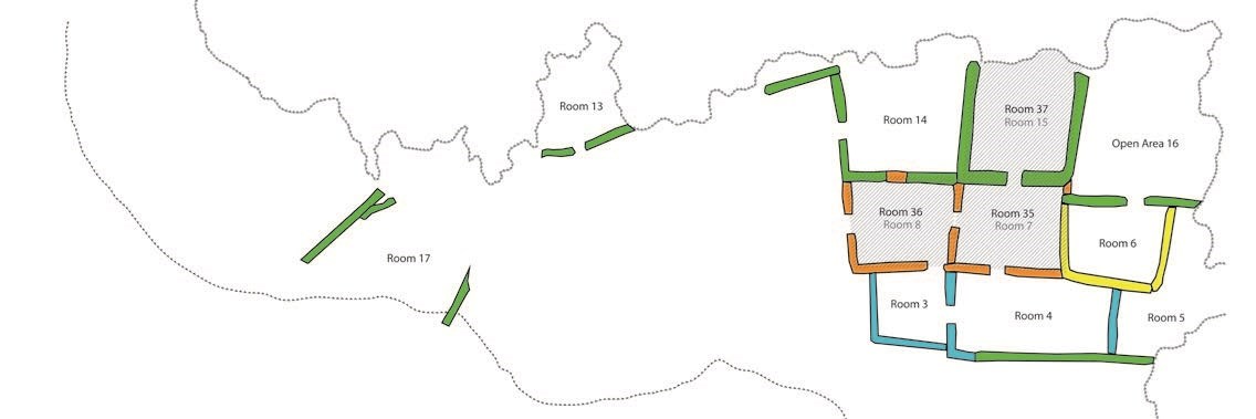 Map of Lower Cliff Dwelling during fourth stage of construction.