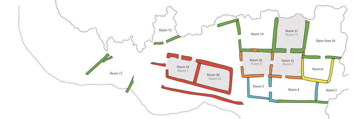 Map of Lower Cliff Dwelling during sixth stage of construction.