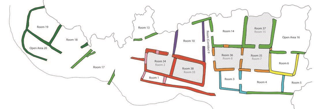 Map of the Lower Cliff Dwelling during the ninth stage of construction.