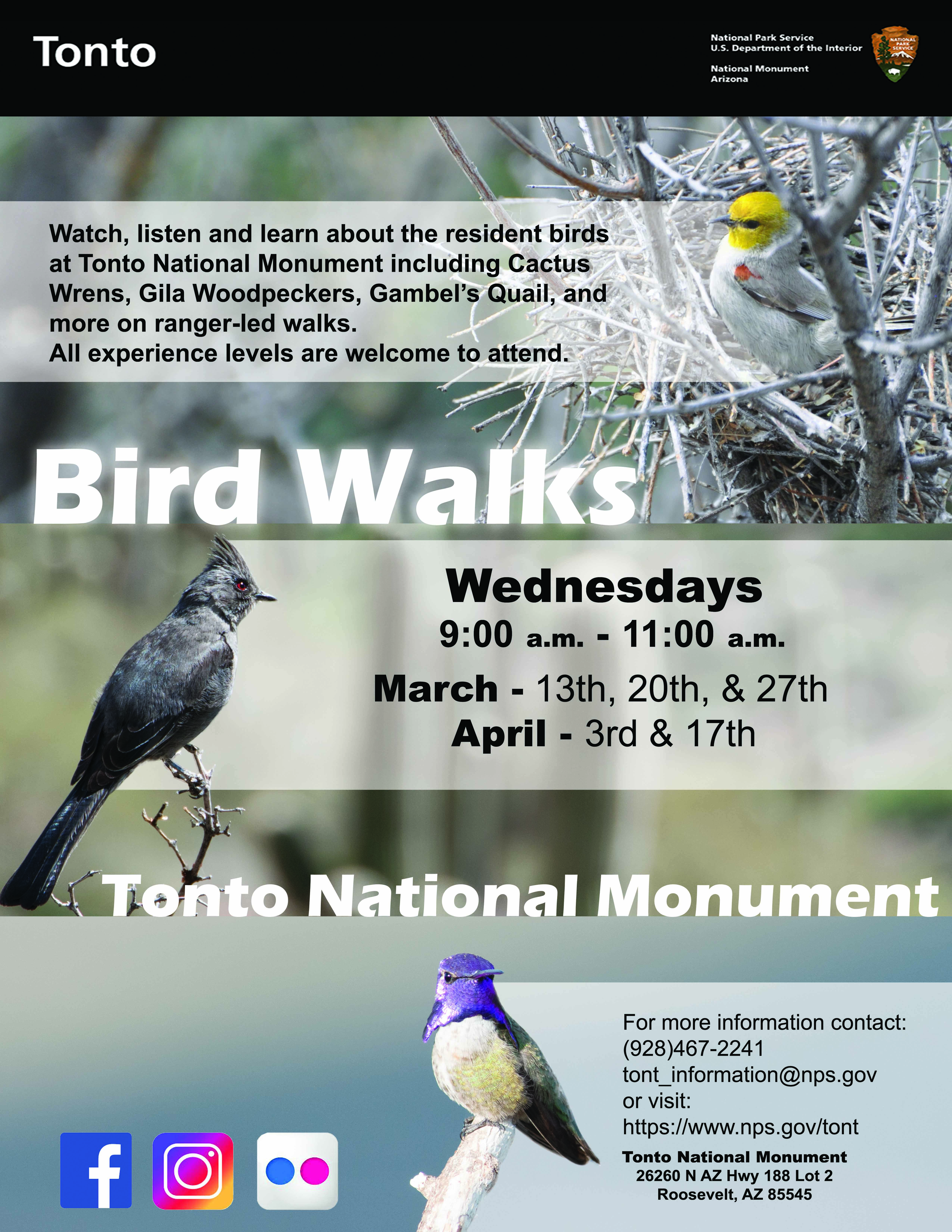 Birds with Bird Walk Information Birds with Bird Walk Information