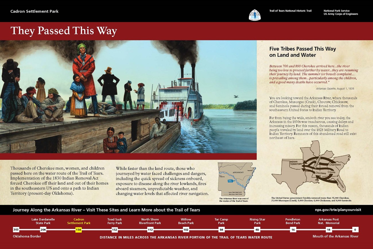 Wayside interpretive exhibit, full audio description is available.