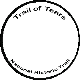 Black circle with "Trail of Tears National Historic Trail" text around the inside.