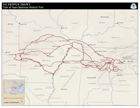Cherokee Trail Of Tears Map Maps - Trail Of Tears National Historic Trail (U.s. National Park Service)