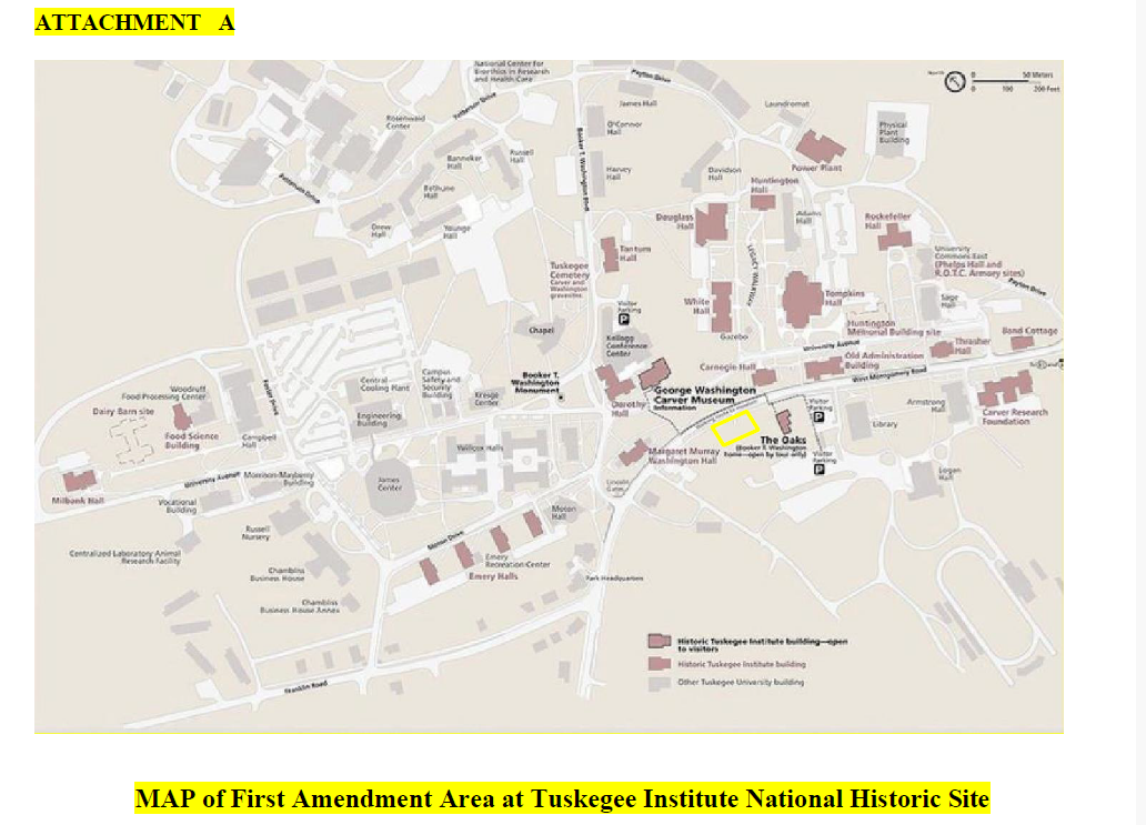 A picture of Tuskegee Institute Map