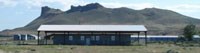 Jail at Tule Lake National Monument with Castle Rock behind