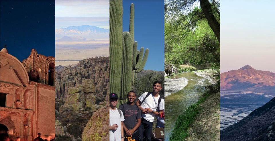 collage of five southern arizona parks with youth