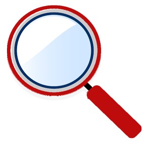 graphic of red magnifying glass