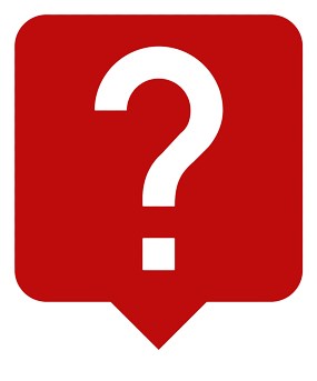 graphic of red dialogue box with question mark
