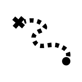 icon of trail to X