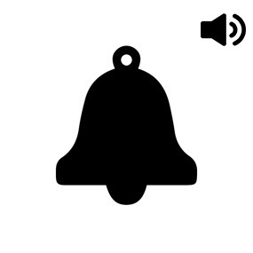 symbol of bell with audio icon