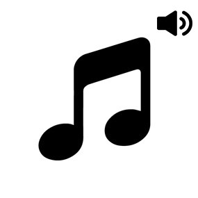 symbol of music note with audio icon