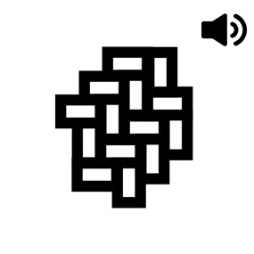 symbol of herringbone tiles with audio icon