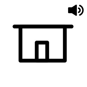 symbol of house with audio icon