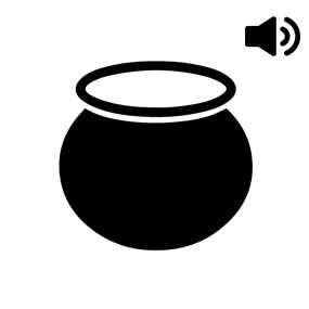 symbol of pot with audio icon