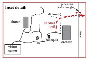 anza trail map image detail detailed map of route from mission grounds to anza trail