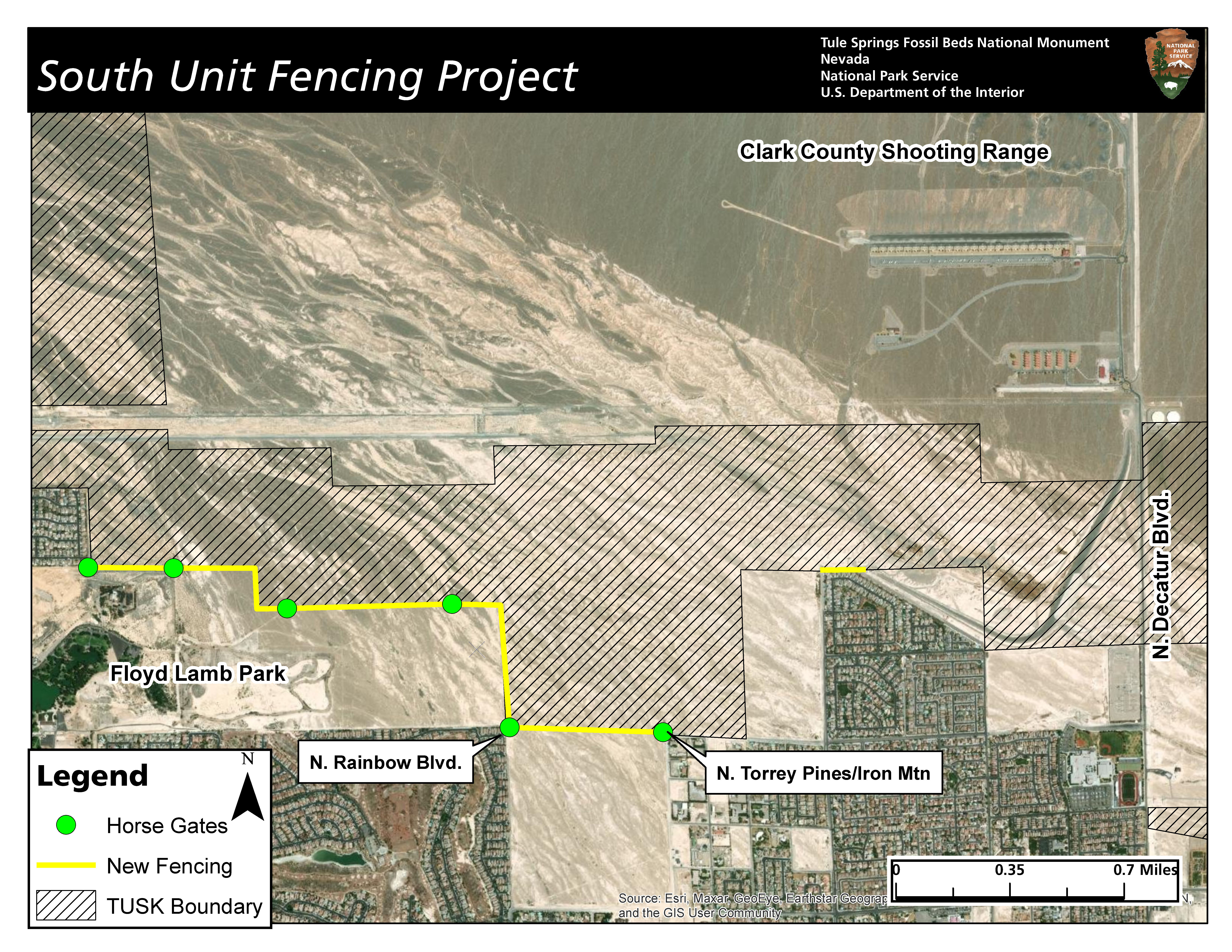 2022-01_TUSK_South_Unit_Fence Map of the fence route for the new South Unit fence