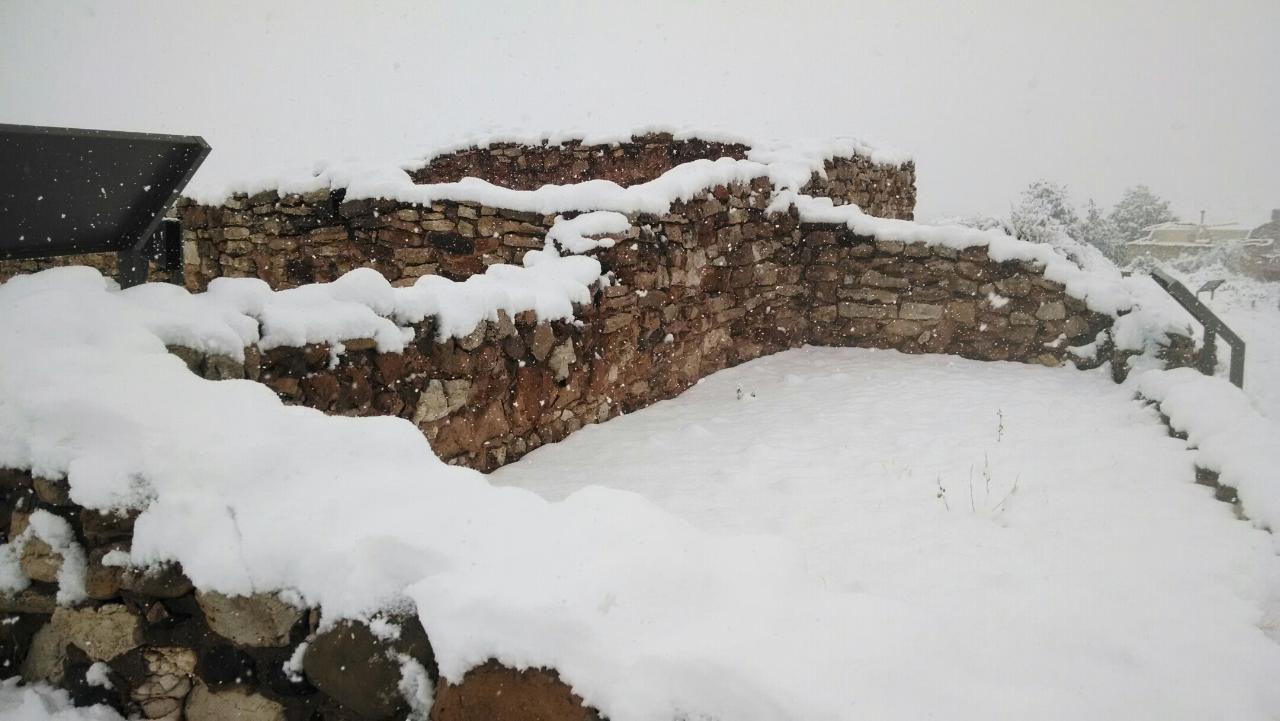 Tuzigoot Pueblo covered in snow