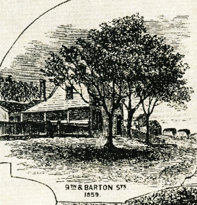 Illustration of a one story brick house