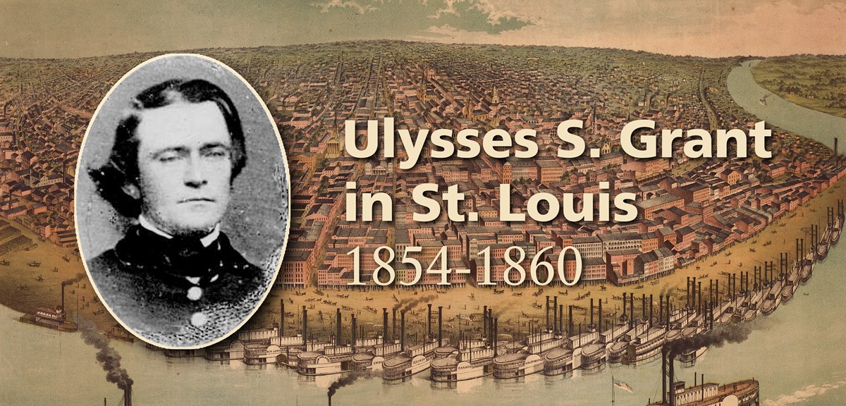 Composite photo of Ulysses S. Grant at the City if St. Louis Riverfront