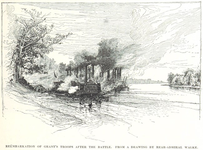 Illustration of a 19th century steamboat in battle