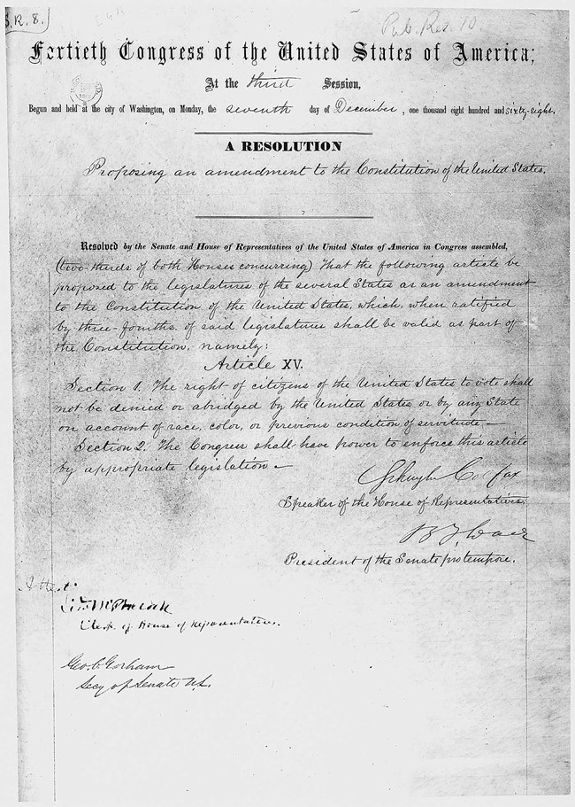 Grant And The 15th Amendment Ulysses S Grant National Historic