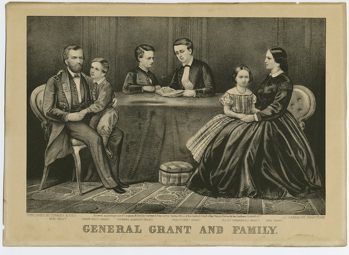 Drawing of U.S. Grant with his family