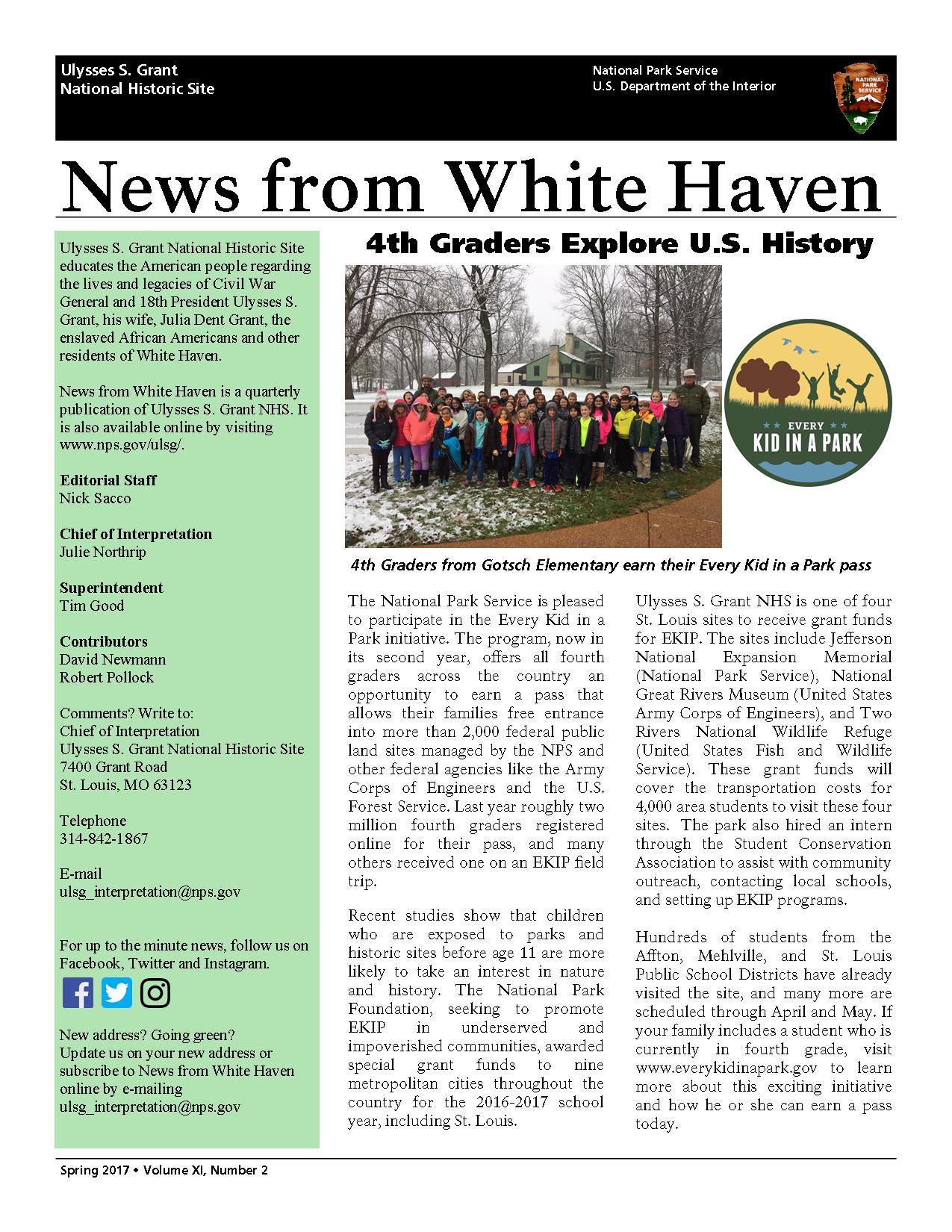 picture of front page of newsletter with school group picture of front page of newsletter with school group