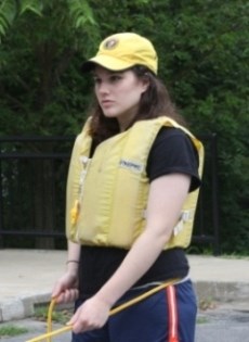 A National Canoe Safety Patrol volunteer during the monthly summer training drills.