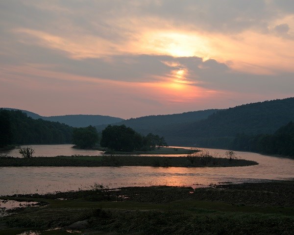 Sunset view of Upper Delaware River Sunset view of Upper Delaware River