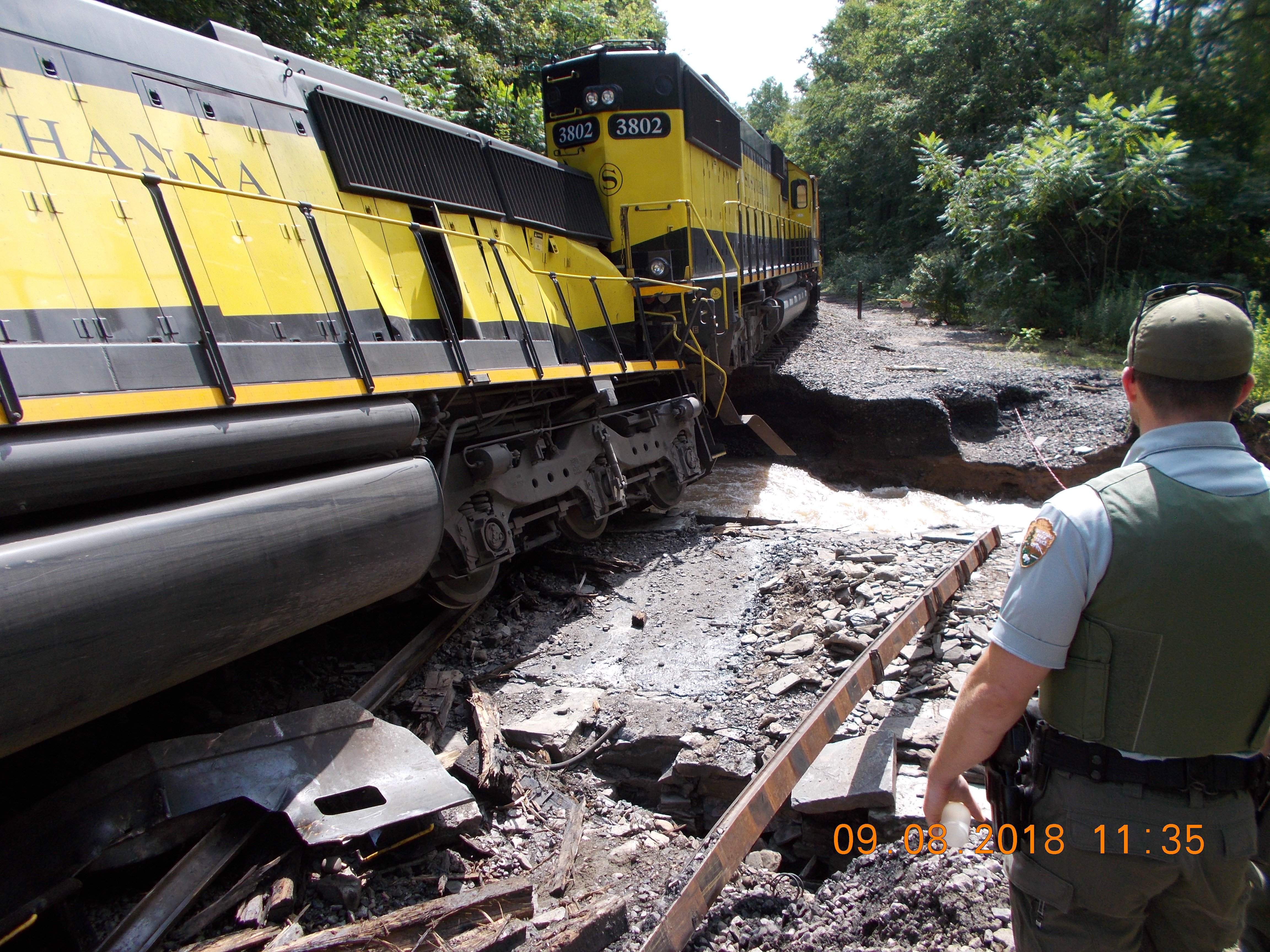 Train Derailment Along the West Branch of the Delaware River.