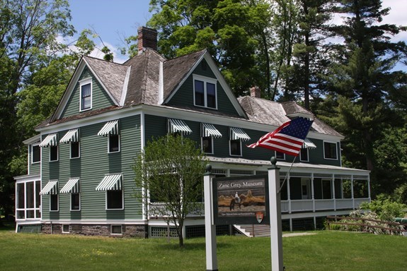 Looking at the front of the Zane Grey Museum.
