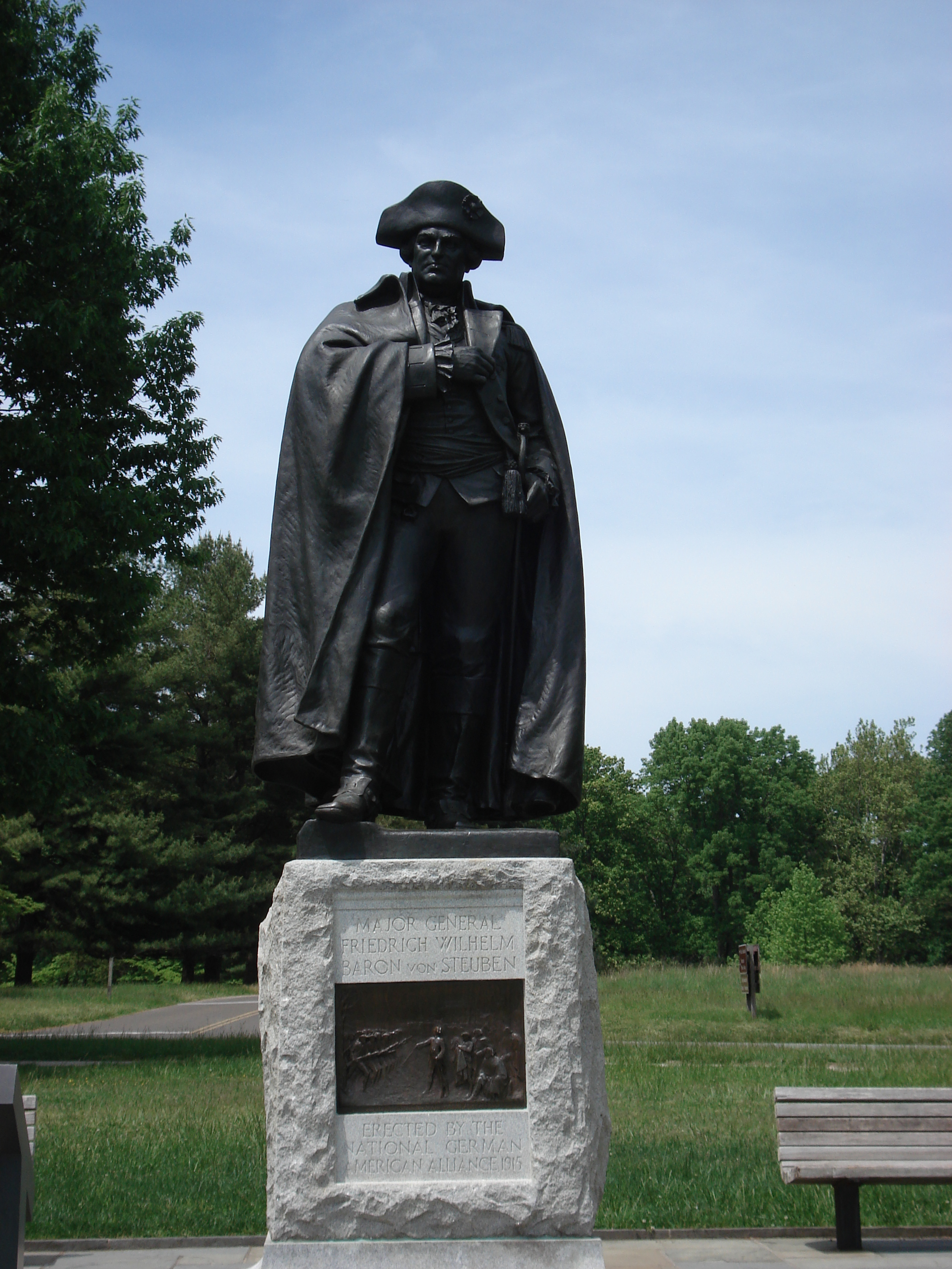 von steuben statue looking over the grand parade ground