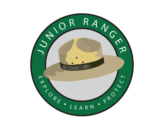 illustration, graphic, ranger hat, junior ranger, circular logo