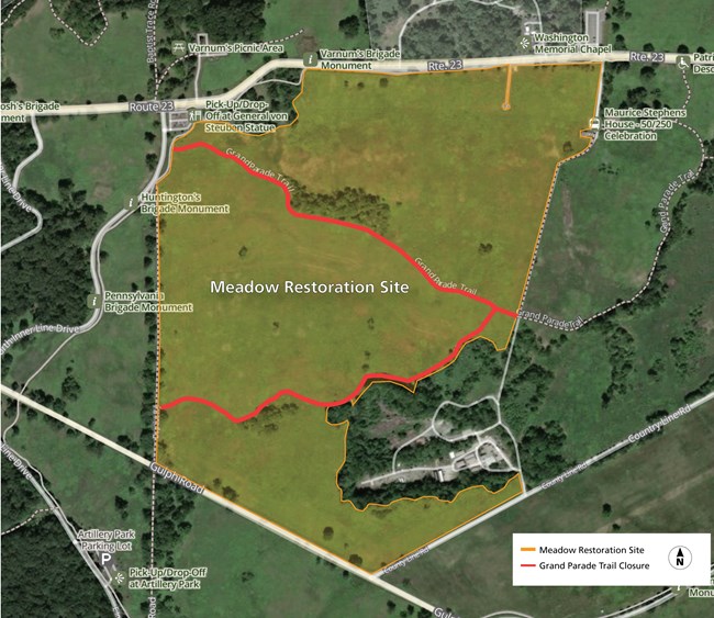 Map of east Grand Parade Trail Closure