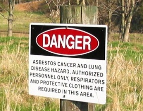Asbestos Danger sign