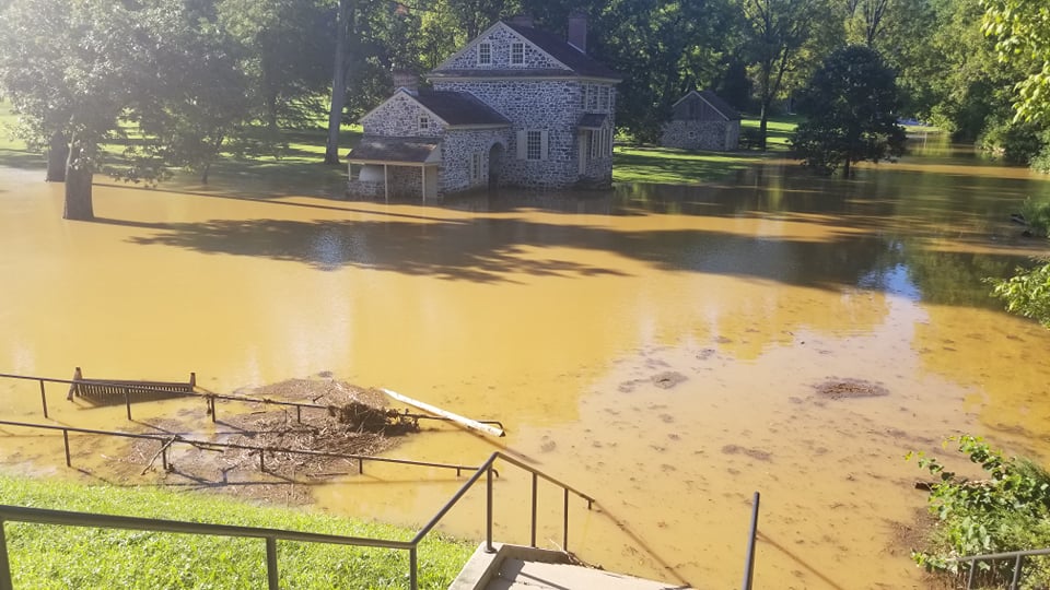 The area around Washington's Headquarters was flooded.