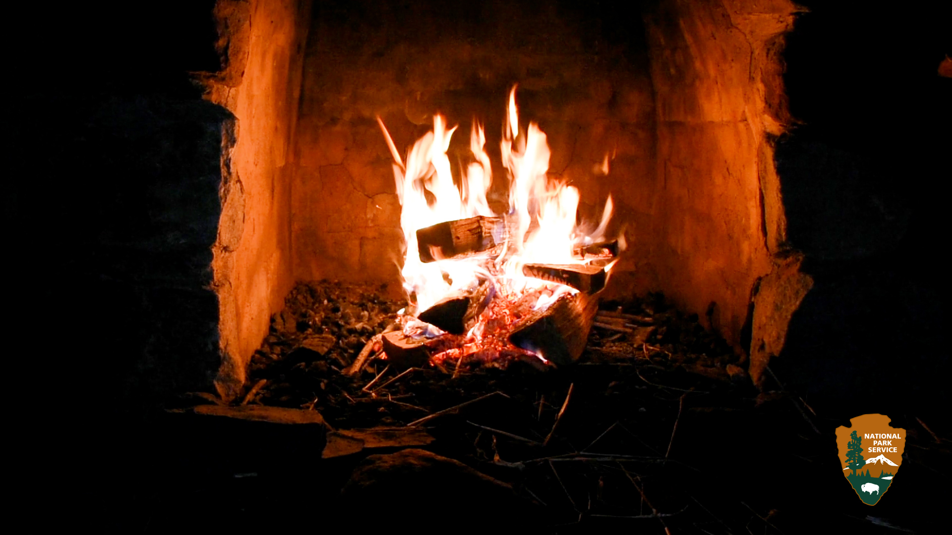 Yule Log Video fireplace, yule log, valley forge, soldier hut